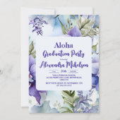 アロハトロピカルルアウ(ハワイ式宴会)パーティー卒業紫 招待状 (正面)