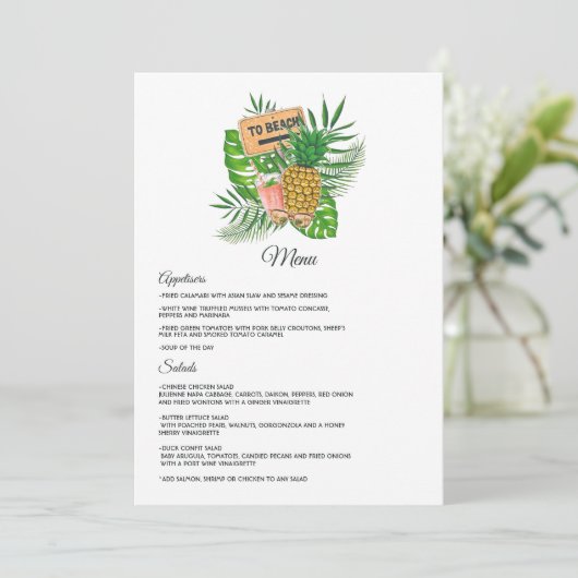 アロハトロピカルルアウ（ハワイ式宴会）ビーチ結婚式 メニュー (スタンド正面)