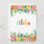 アロハトロピカルルアウ（ハワイ式宴会）ピンクハイビスカスバースデーパーティー 招待状 (裏面)