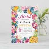 アロハトロピカルルアウ(ハワイ式宴会)誕生日 招待状 (スタンド正面)