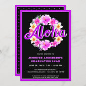 アロハトロピカル卒業ルアウ(ハワイ式宴会)パーティー 招待状 (正面/裏面)