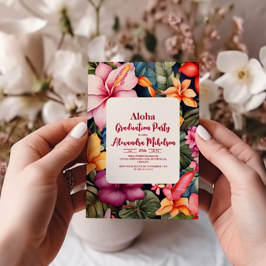 アロハトロピカル卒業ルアウ(ハワイ式宴会) 招待状