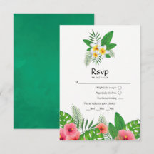 アロハトロピカル葉ビーチ結婚式RSVP