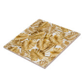 アロハトロピカル金ゴールドグリッターモンステラ葉ズ タイル (側面)