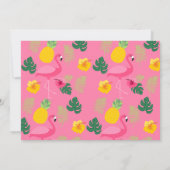 アロハトロピカル フラミンゴ フォト 誕生日招待状 招待状 (裏面)