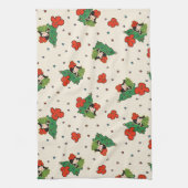 アロハニーズクリスマスハワイアンフラガールクリーム キッチンタオル (縦)
