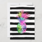 アロハネオン熱帯ルアウ（ハワイ式宴会）プールパーティー誕生日 招待状 (裏面)