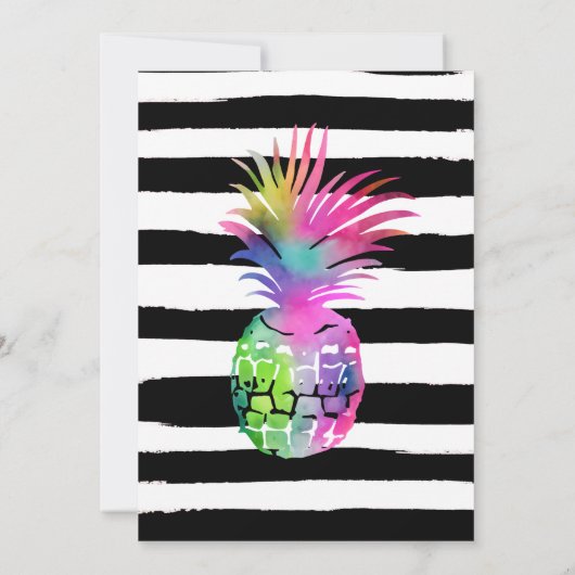 アロハネオン熱帯ルアウ(ハワイ式宴会)プールパーティー誕生日 招待状 (裏面)