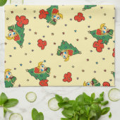 アロハネズクリスマスブロンドフラガールイエロー キッチンタオル (折り畳み)