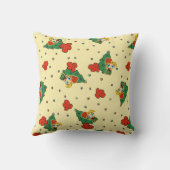 アロハネズクリスマスブロンドフラガールイエロー クッション (裏面)