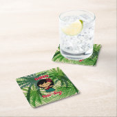 アロハネズクリスマスホリデーフラガールパームズ昼寝 スクエアペーパーコースター (インサイチュ)