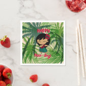 アロハネズクリスマスホリデーフラガールパームズ スタンダードカクテルナプキン (インサイチュ)