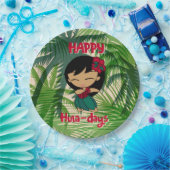 アロハネズクリスマスホリデーフラガールパームズ ペーパープレート (パーティー)