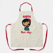 アロハネズクリスマスホリデーフラガール エプロン (正面)