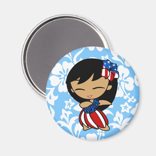 アロハネツ愛国的フラガールマグネット マグネット (正面/裏面)
