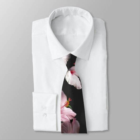 アロハハイビスカスのピンクのデュオの結婚式 ネクタイ (タイ)