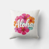 アロハハイビスカスハワイアンドリームデザインハワイバカ クッション (裏面)