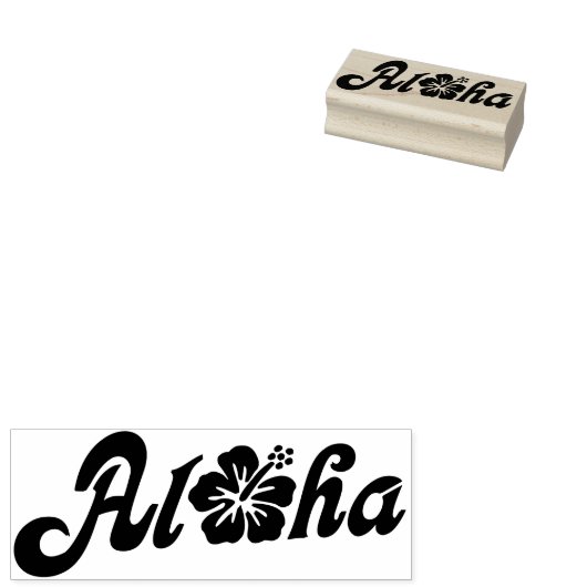 アロハハイビスカス無地の – ハワイデザイン+あなたのアイディア ラバースタンプ (押印)
