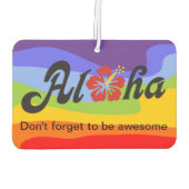 アロハハイビスカス – フラットハワイデザイン+あなたのアイディア カーエアーフレッシュナー (裏面)