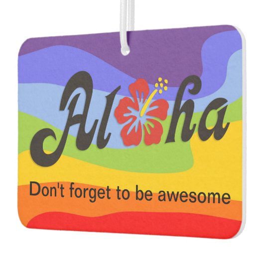 アロハハイビスカス – フラットハワイデザイン+あなたのアイディア カーエアーフレッシュナー (左)