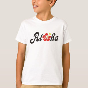 アロハハイビスカス – フラットハワイデザイン+あなたのアイディア Tシャツ