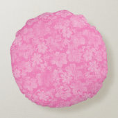 アロハハニーズピンクフラガールハワイアンハイビスカス ラウンドクッション (裏面)