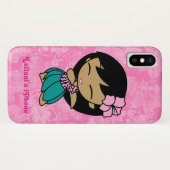 アロハハニーズピンクフラガールハワイアンハイビスカス Case-Mate iPhoneケース (裏面(横))