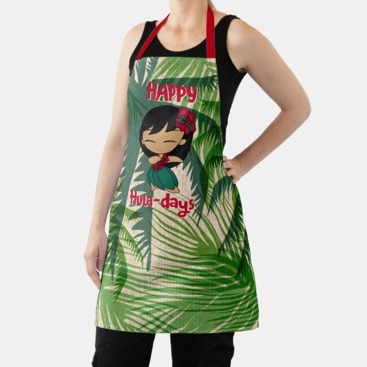 アロハハネスクリスマスホリデーフラガールパーム エプロン (インサイチュ)