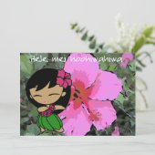 アロハハネスルアウ(ハワイ式宴会)招待状カード 招待状 (スタンド正面)