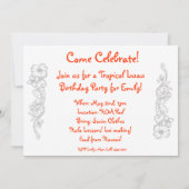 アロハハネスルアウ（ハワイ式宴会）招待状カード 招待状 (裏面)