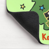 アロハハネズクリスマスハワイアンフラガールライム マウスパッド (コーナー)