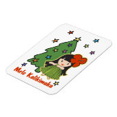 アロハハネズクリスマスハワイアンフラガール マグネット (左側)