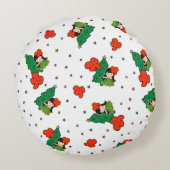 アロハハネズクリスマスハワイアンフラガール ラウンドクッション (裏面)