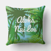 アロハハネツハワイアンオレンジフラガールリバーシブル アウトドアクッション (裏面)