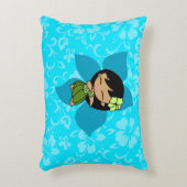 アロハハネツハワイアンハイビスカスヴィンテージフラガール アクセントクッション (正面(垂直))