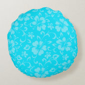 アロハハネツハワイアンハイビスカスヴィンテージフラガール ラウンドクッション (裏面)