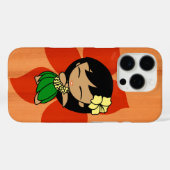 アロハハネツハワイアンフラガールウフェイクィードウッドアンバー Case-Mate iPhoneケース (裏面 (横))