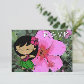 アロハハネツフラガールRSVPカード 出欠カード (スタンド正面)