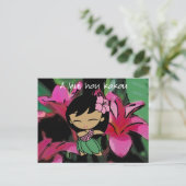 アロハハネツルアウ(ハワイ式宴会)&グリーティングポストカード ポストカード (スタンド正面)