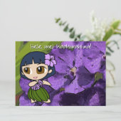 アロハハネツルアウ(ハワイ式宴会)招待状カード 招待状 (スタンド正面)