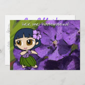 アロハハネツルアウ（ハワイ式宴会）招待状カード 招待状 (正面/裏面)