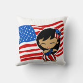 アロハハネツUSA国旗フラガールデコレーションピロー クッション (裏面)