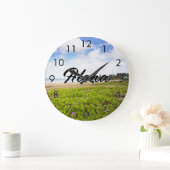 アロハハハナリーベイ,カウアイハワイビーチ/あなたのテキスト ラージ壁時計 (ホーム)