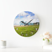 アロハハハナリーベイ,カウアイハワイビーチ/あなたのテキスト ラージ壁時計 (ホーム)