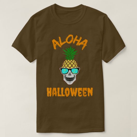 アロハハロウィンパイナップルカッコいいスケルトンwサングラス tシャツ (デザイン正面)