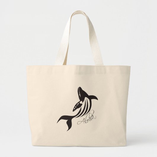 アロハハワイのクジラ ラージトートバッグ (正面)