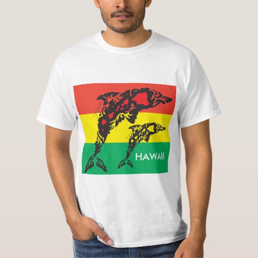 アロハハワイの島のイルカ Tシャツ (正面)