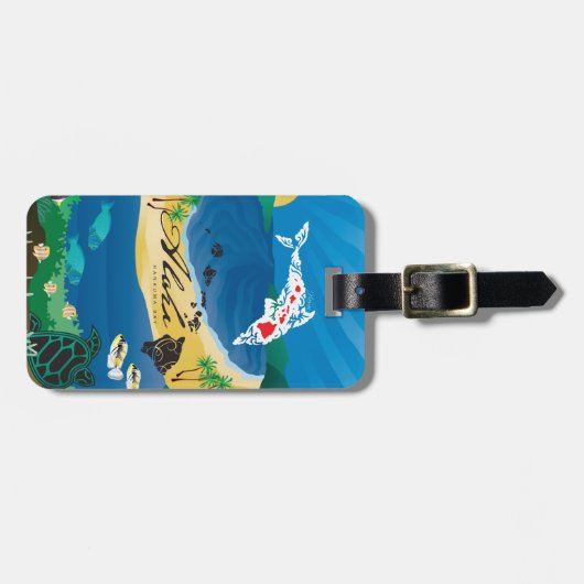 アロハハワイの島 ラゲッジタグ (正面横)