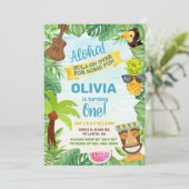 アロハハワイの熱帯ビーチボーイ誕生日招待状 招待状 (スタンド正面)