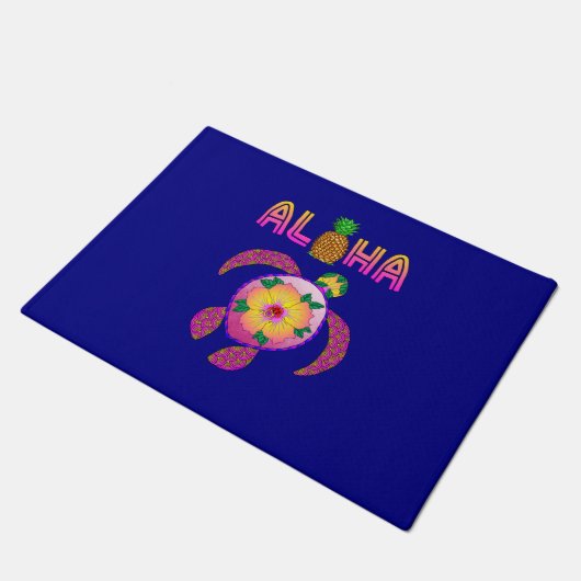 アロハハワイアンのHonuのカメ ドアマット (アングル)